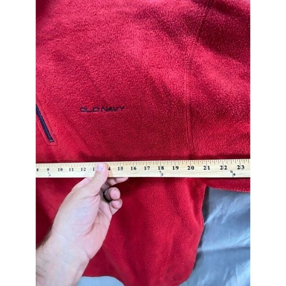 Old Navy Sweater Adult Large Red Soft Fleece Long Sleeve 1/2 Zip Sweatshirt Mens - Picture 7 of 9